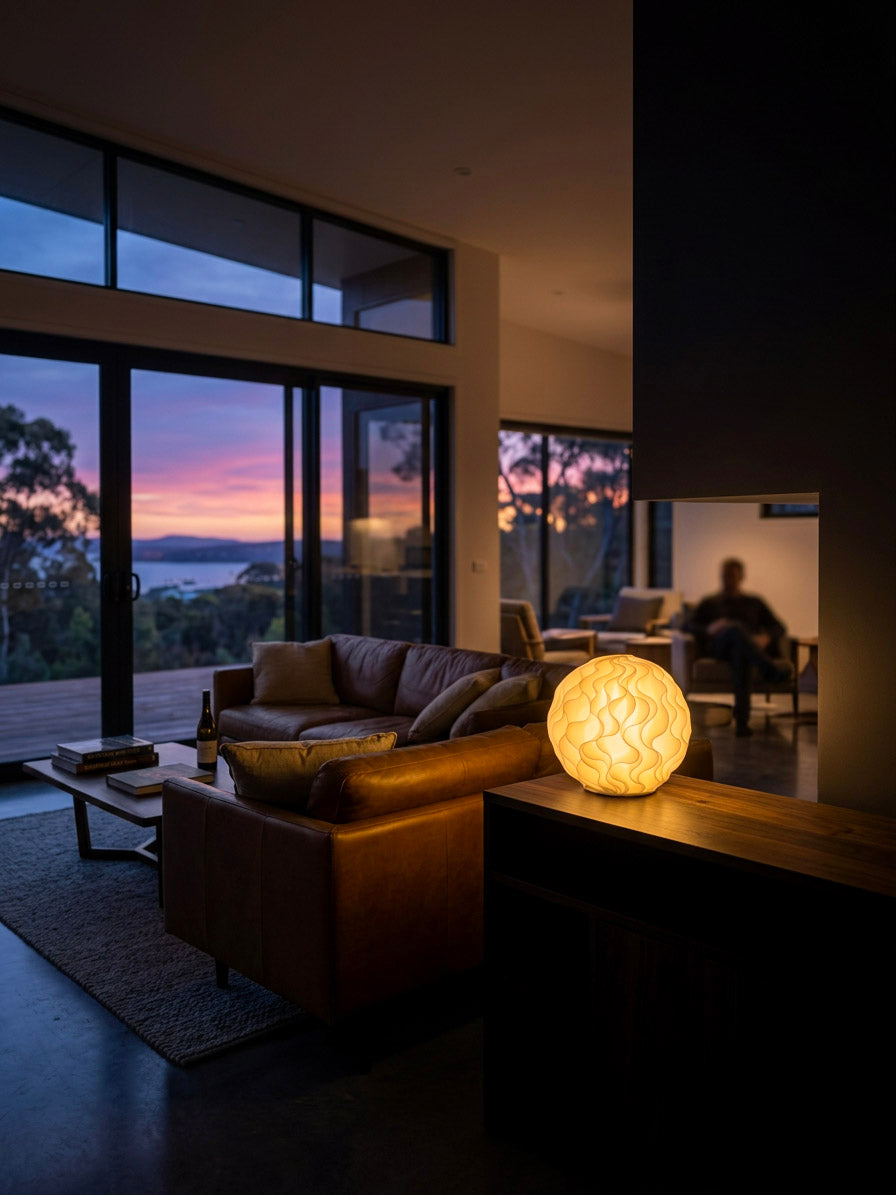 Tide sculptural table lamp, hand-finished in Perth — view 3