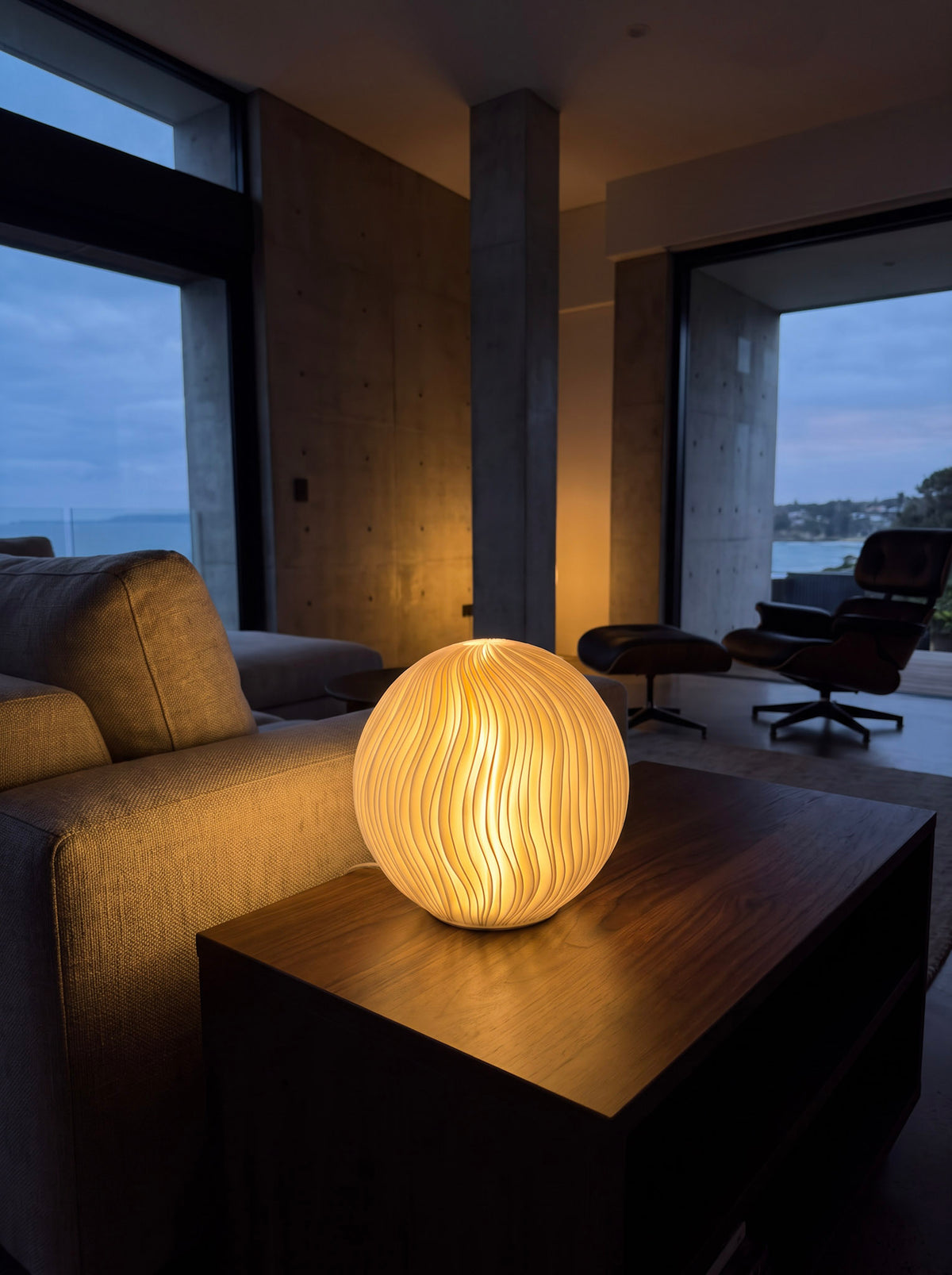 Reed sculptural table lamp, hand-finished in Perth — view 5
